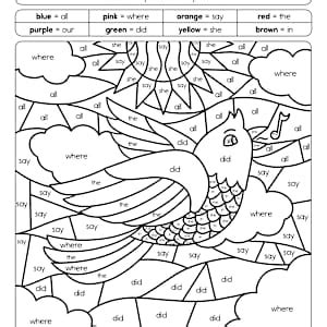 Spring Color by Sight Word I High-Frequency Words