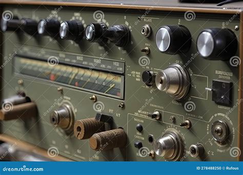 Old Radio Transmitter and Receiver Details, Closeup View Stock ...