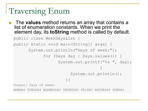 Image result for Using Enumeration in Java