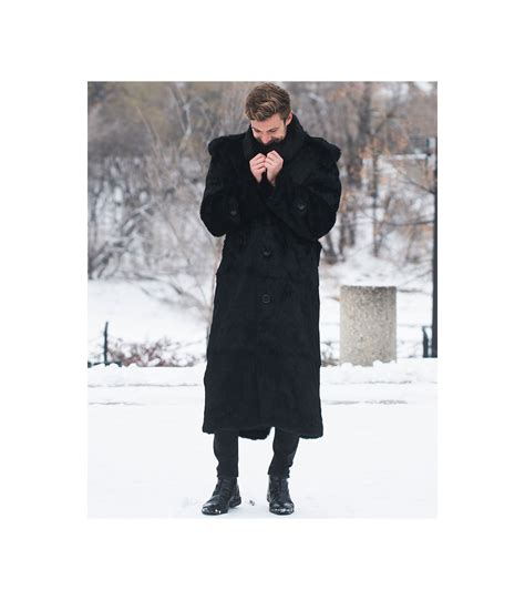 Mens Black Trench Coat With Hood