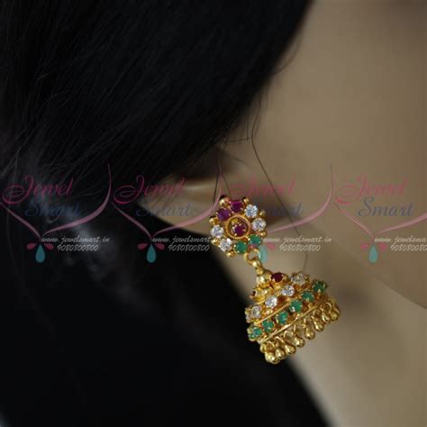 J10178 Screw Back South Big Size AD Stones Jimikki Earrings Heavy ...