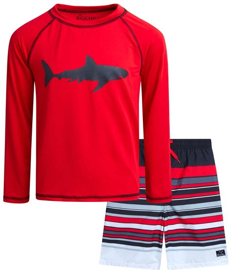 Big Chill Boys Swim Set - Boys Rash Guard Swim Set - UPF 50+ Rash Guard ...
