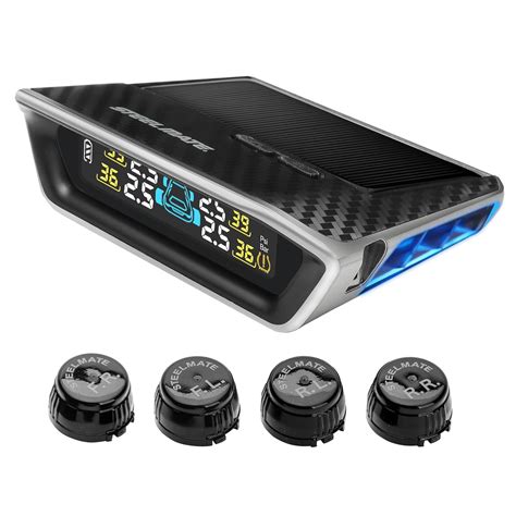 STEEL MATE Solar Tire Pressure Monitoring System with 4 External ...
