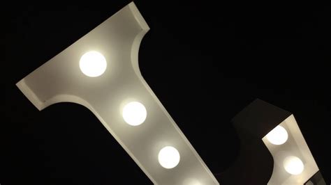 Buy Hand Made Metal White Initial Letter L Marquee Letter 9" Tall Light ...