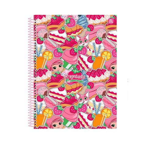 CADERNO UNIVERSITARIO MORANGUINHO 80F ANIMATIVA - Mimos de Papel