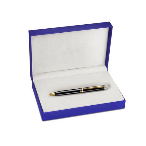 Lapis Bard Contemporary Ballpoint Pen Black with Gold Trims – Offio.in