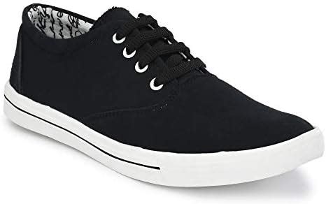 Buy Glossy Life Men's Black Stylish & Light Weight Canvas Lace-Up ...
