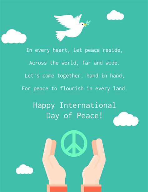 Free International Day of Peace Poem Template to Edit Online