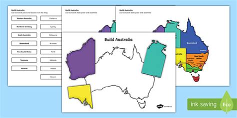 Build Australia Capital Cities and States Jigsaw Puzzle Map