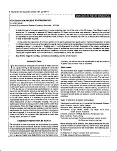 Coatings for marine environments - IR@CECRI