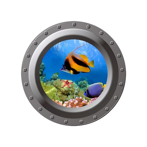 100yellow® 3D Vinyl Wall Decal Sticker Fish Wall Sticker for Home Décor ...