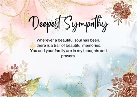 Floral Printable Sympathy Card, Digital Card, Instant Downloadable ...