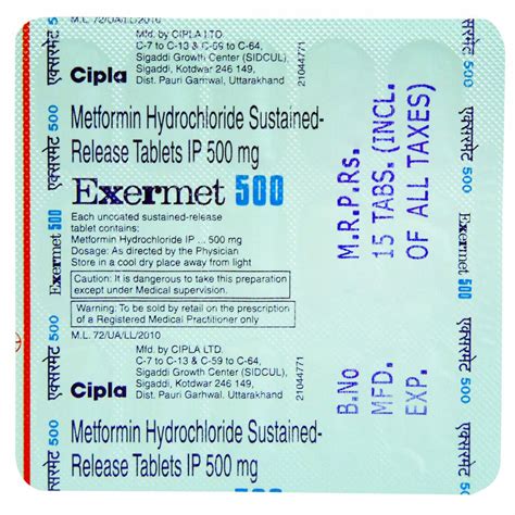 Exermet 500 Tablet 15's Price, Uses, Side Effects, Composition - Apollo ...