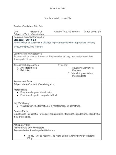 Reading Lesson Plan Example 的图像结果
