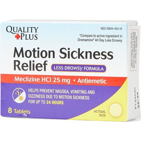 Meclizine Anti-Nausea Motion Sickness Tablet 25mg 8Ct — AliviOTC