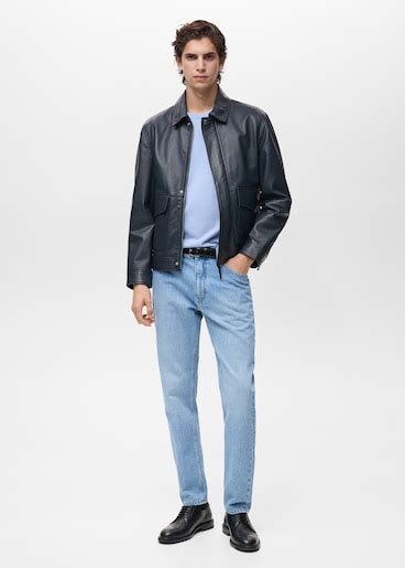 Calças de ganga selvedge tapered fit - Homem | MANGO Portugal