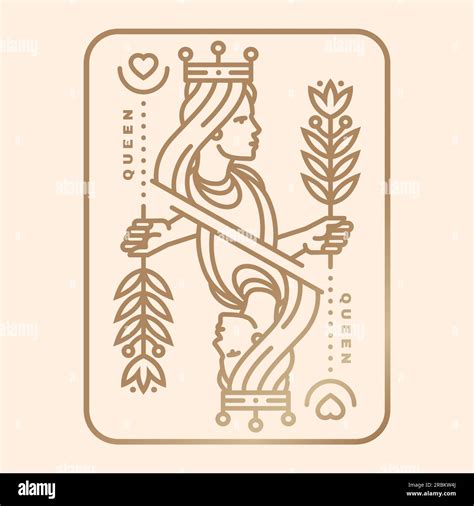 Queen playing card. Vector illustration. Esoteric, magic Royal playing ...