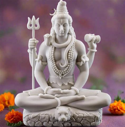 White Marble Shiv Ji Murti – Bhakti Samagri