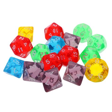 Rare 16 Pcs Acrylic Multi Sided Dice Games D&D RPG Game Board Game ...