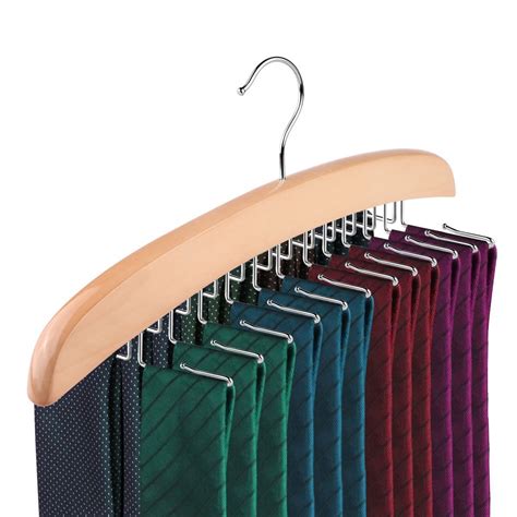 VASTRA Single Wooden Tie Hanger Organiser Rack Holds 24 Pieces Ties ...