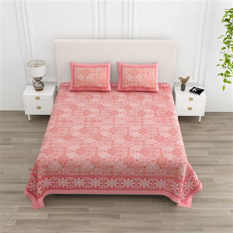 Floral Print Double King Bedsheet with 2 Pillow Covers – Houseofgulab