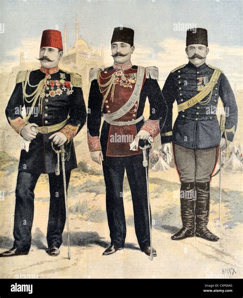 Officiers de l'armée ottomane dont le jeune turc Ahmed Riza Bey (au ...