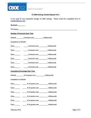 Fillable Online C2 QRM Settings Update Request Form Fax Email Print ...