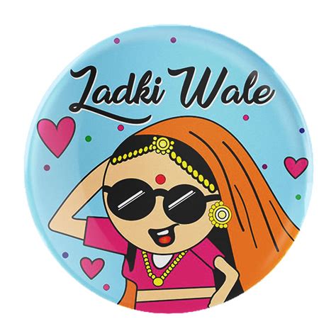 Buy Nio Prints Ladkiwale |Team Bride|Wedding Badges (props)|Batches for ...