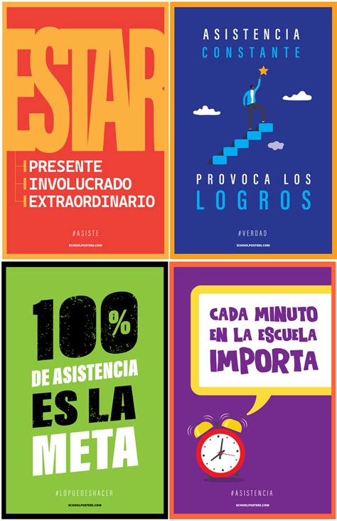 Spanish Student Attendance Poster Package - SchoolPosters.com LLC