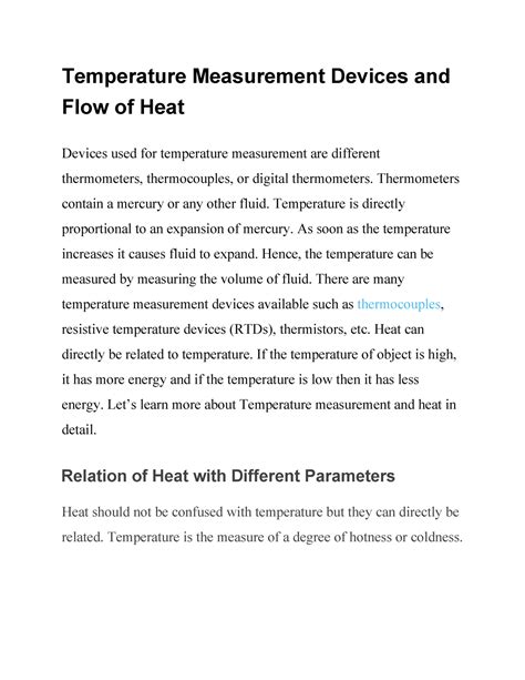 General Science 5 - Useful notes - Temperature Measurement Devices and ...