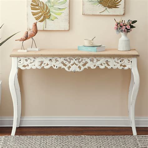 Amazon.com: LuxenHome 42.25" Wood Decorative Console Table, Vintage ...