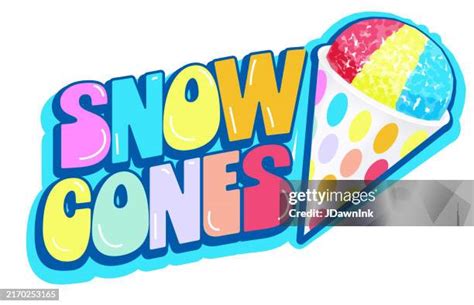 Colorful Snow Cone Icon Design With Text And Snow Cone Cup High-Res ...