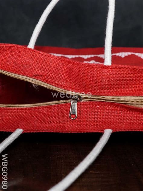Jute Bag with Rangoli Print - WBG0980 – Wedtree