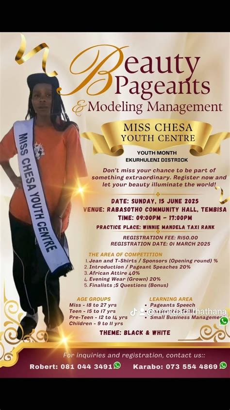 Beauty pageant competition , Rabasotho Hall in Tembisa, 15 June 2025 ...