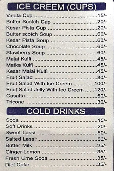 Menu at Milan Punjab Restaurant, Mumbai, worli mahindra towers