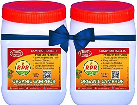 RPR Organic Camphor Tablets (1kg (500g X 2 Jars)) : Amazon.in: Health ...