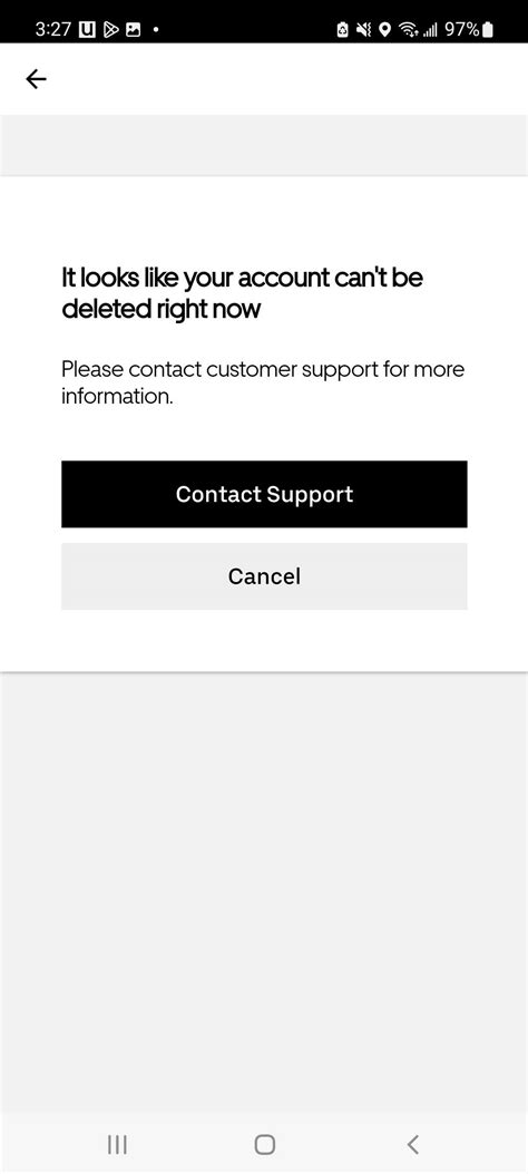 Uber keeps giving me this error when I try to delete my account. How ...