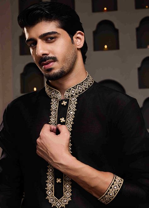 Black Mirrorwork Kurta Dhoti Salwar