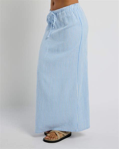 Shop Mooloola Sailor Striped Maxi Skirt In Blue/white Stripe - Fast ...