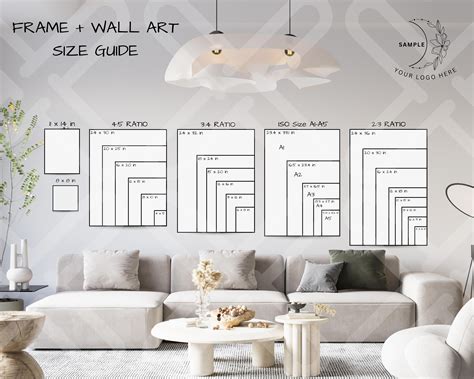 Wall Art Size Guide Frame Size Guide Digital Download Frame Sizes Wall ...