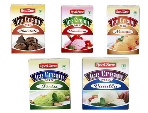 Ice Cream Mix Combo Pack with Five Flavors Chocolate Strawberry Mango ...