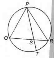 A straight line through the vertex P of a triangle PQR in tersects the ...