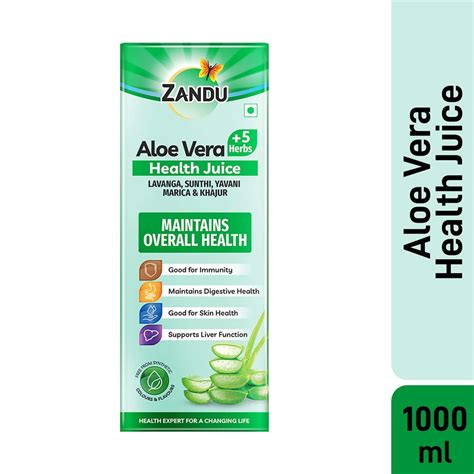Buy ZANDU ALOE VERA + 5 HERBS HEALTH JUICE - 1000 ML Online & Get Upto ...