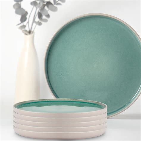Buy Anko Stoneware Glazed Dinner Plate - Set of 6 | Light-Weight Daily ...