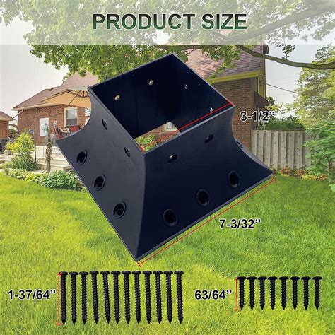 Buy vikofan 4PCS 4x4 Post Base (Actual 3.5x3.5) Inches Deck Post Base ...