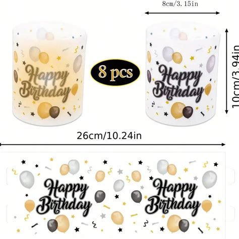 مجموعة 8 شمعة احتفالية بعيد الميلاد، حاملة شموع الشاي بنمط البالونات ...