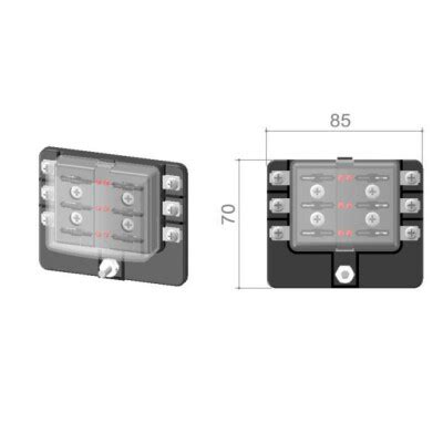 6 Channel Auto Blade Fuse Box - With LED Motorobit - Motorobit.com