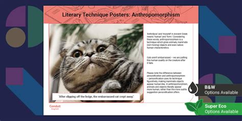 Literary Technique Posters: Anthropomorphism