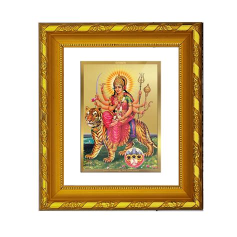 DIVINITI 24K Gold Plated Durga Ji Photo Frame For Living Room, Festiva ...