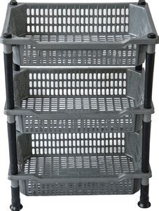 DM PLUS Rectangle Fruit & Vegetable Basket Plastic Kitchen Trolley ...